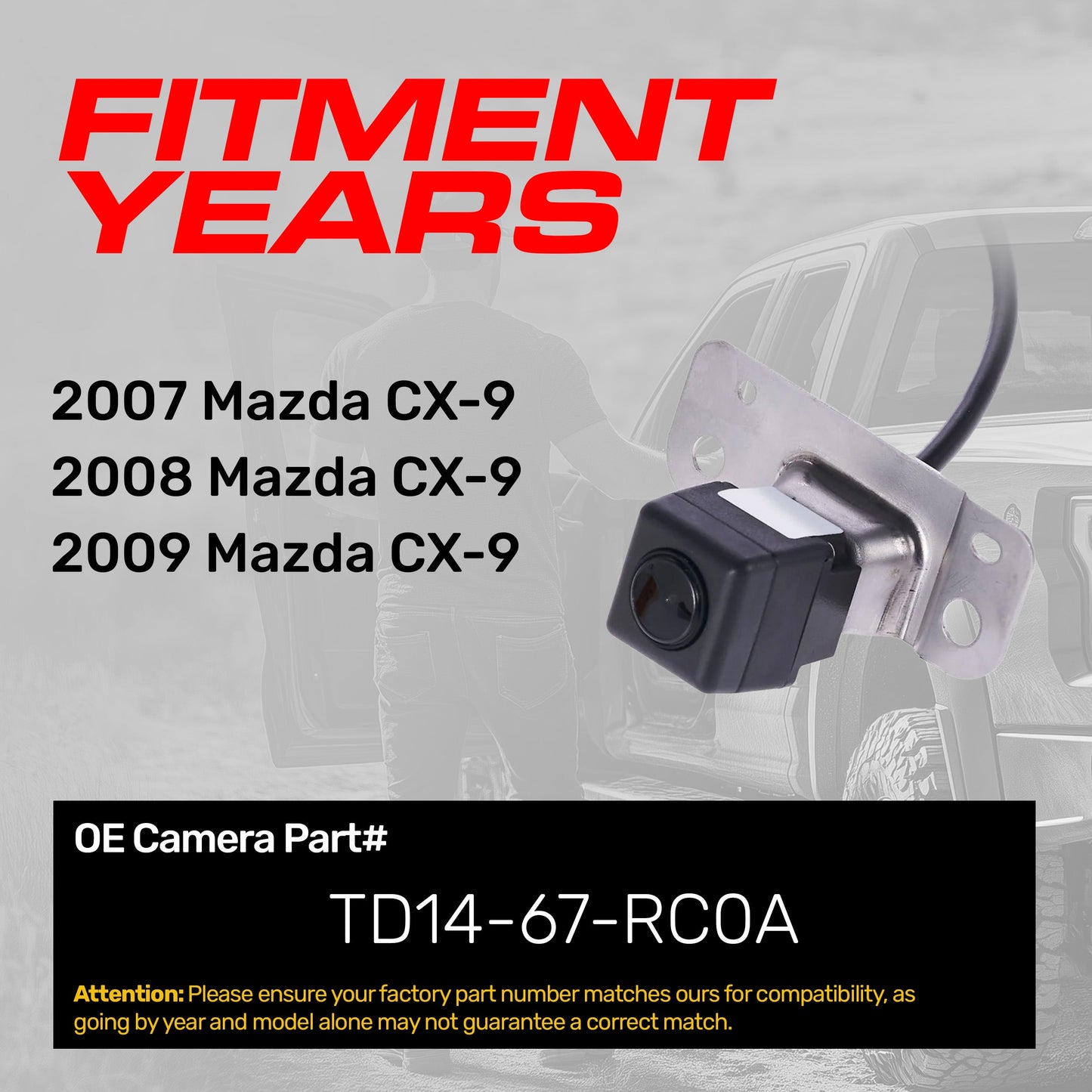 Mazda CX-9 (2007-2009) OEM Replacement Backup Camera OE Part # TD14-67-RC0A