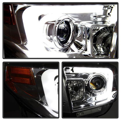 Spyder Toyota Tundra 2014-2016 Projector Headlights Light Bar DRL Chrome PRO-YD-TTU14-DRL-C 5080141