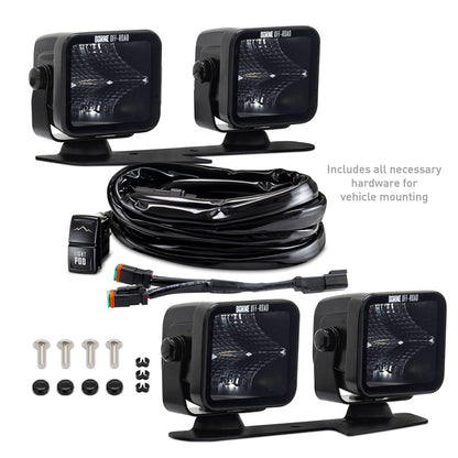 Borne Off-Road 21+ Bronco Light Pods 4pc Ditch 3x3 Flood BNLT-BR-21-DT4F