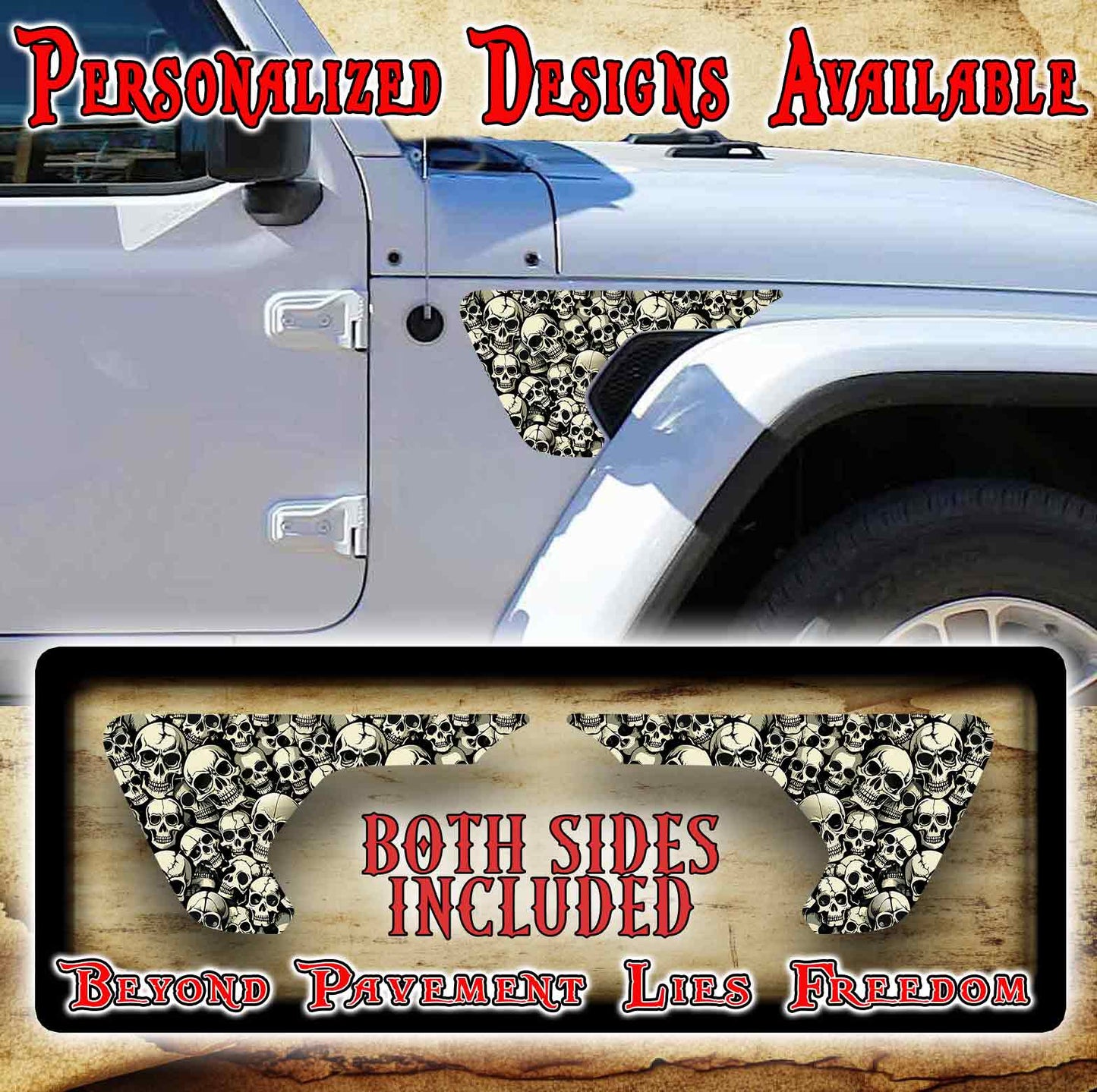 Skull fender vent for the JL or JT 2018 or newer 131