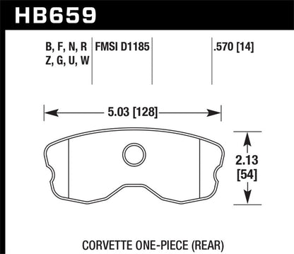 Hawk 06-10 Chevy Corvette (Improved Pad Design) Rear HP+ Street Brake Pads