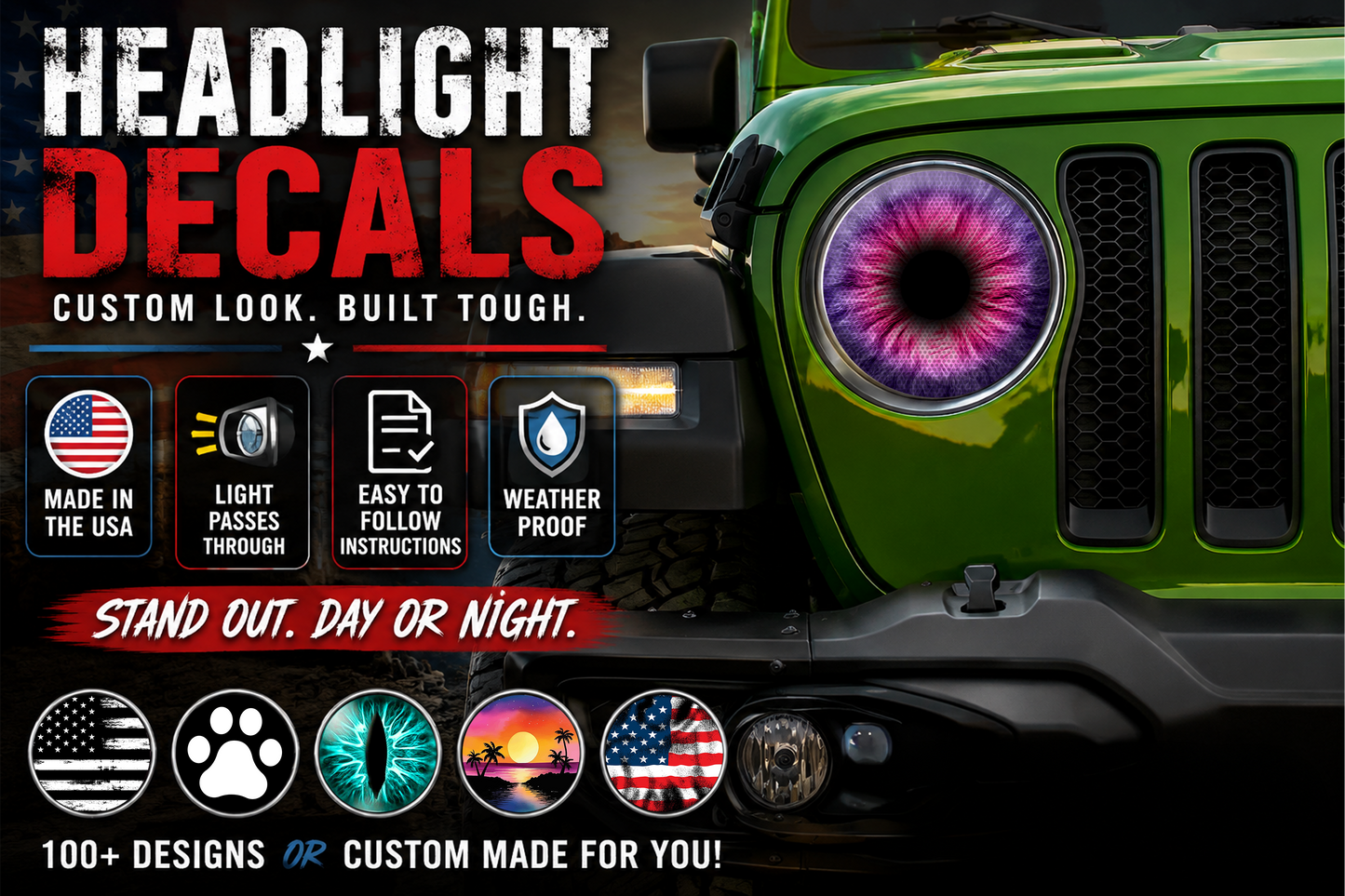 purple and pink headlight decal 23