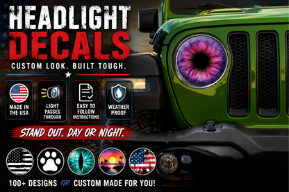purple and pink headlight decal 23