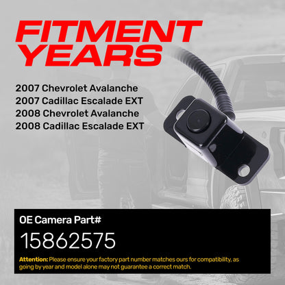 Chevrolet Avalanche / Cadillac Escalade EXT (2007-2008) OEM Replacement Backup Camera OE Part # 15862575