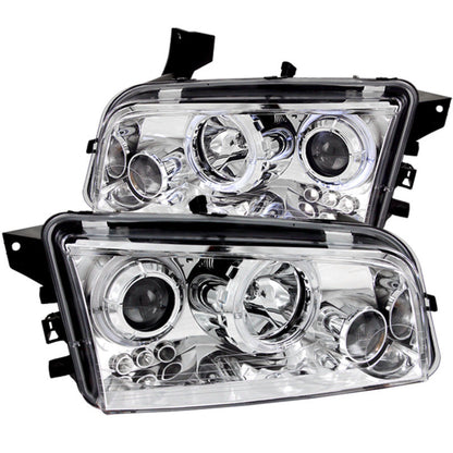 Anzo 2006-2010 Dodge Charger Projector Headlights w/ Halo Chrome