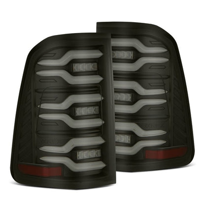 AlphaRex 19-21 Dodge Ram 1500 Luxx-Series LED Tail Lights Black w/Activ Light/Seq Signal 640040 *Discontinued