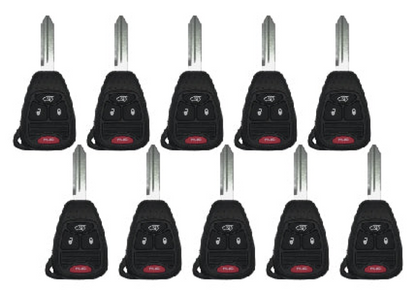 Chrysler Dodge Jeep 4 Button Remote Head Key 2004-2008 for FCC: M3N5WY72XX - Pack of 10