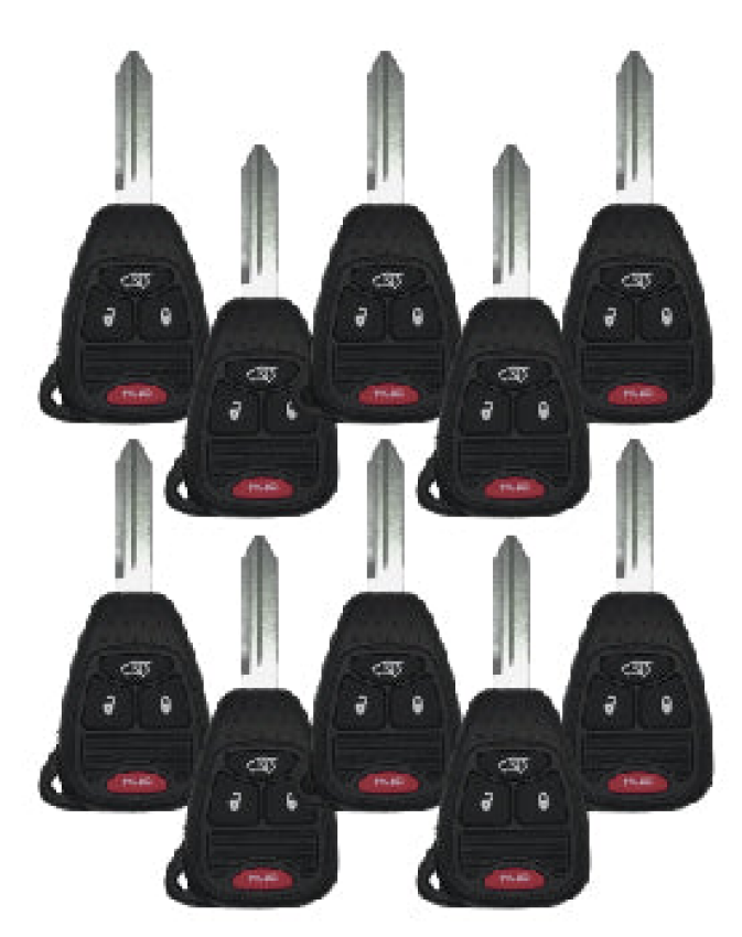 Chrysler Dodge Jeep 4 Button Remote Head Key 2004-2008 for FCC: M3N5WY72XX - Pack of 10