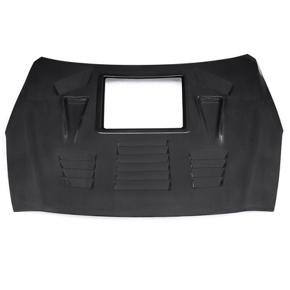 Carbon Fiber Vented Hood with Transparent Window for Nissan GT R R35