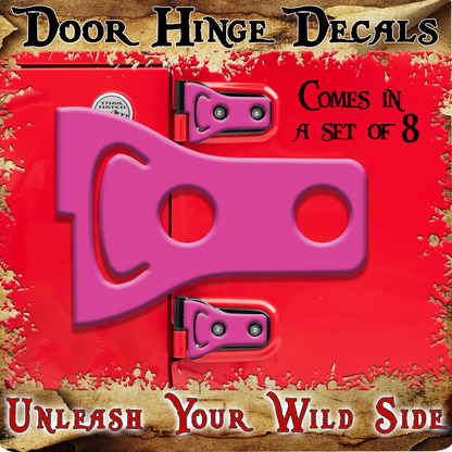 Pink print Door hinge decals 24