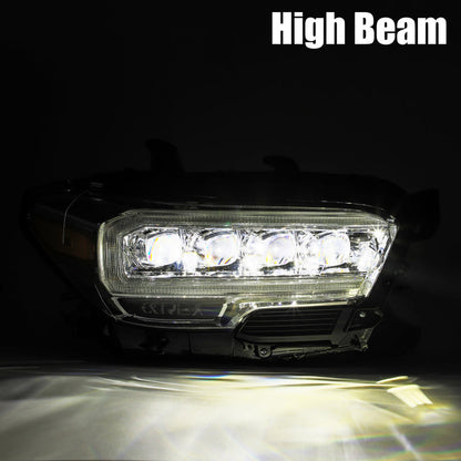 AlphaRex 16-20 Toyota Tacoma NOVA LED Projector Headlights Plank Style Black w/Activation Light 880707 *Discontinued