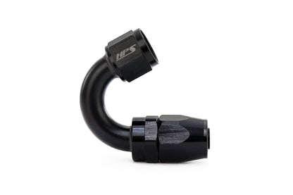 HPS Performance Products Compression Double Swivel Hose End to AN Female, Aluminum, Black
