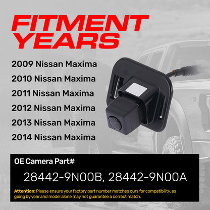 Nissan Maxima (2009-2014) OEM Replacement Backup Camera OE Part # 28442-9N00A, 28442-9N00B