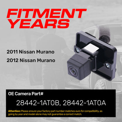 Nissan Murano (2011-2012) OEM Replacement Backup Camera OE Part # 28442-1AT0A, 28442-1AT0B