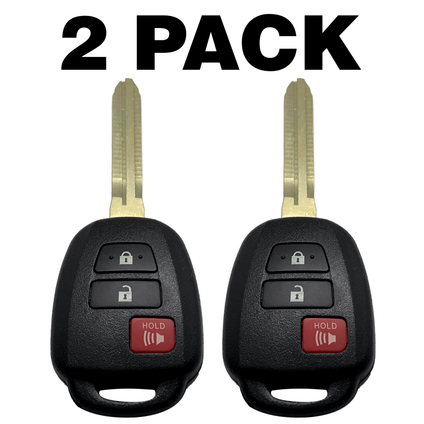 Toyota 2013-2019 3 Button Remote Head Key HYQ12BDM H-Chip (2 Pack)