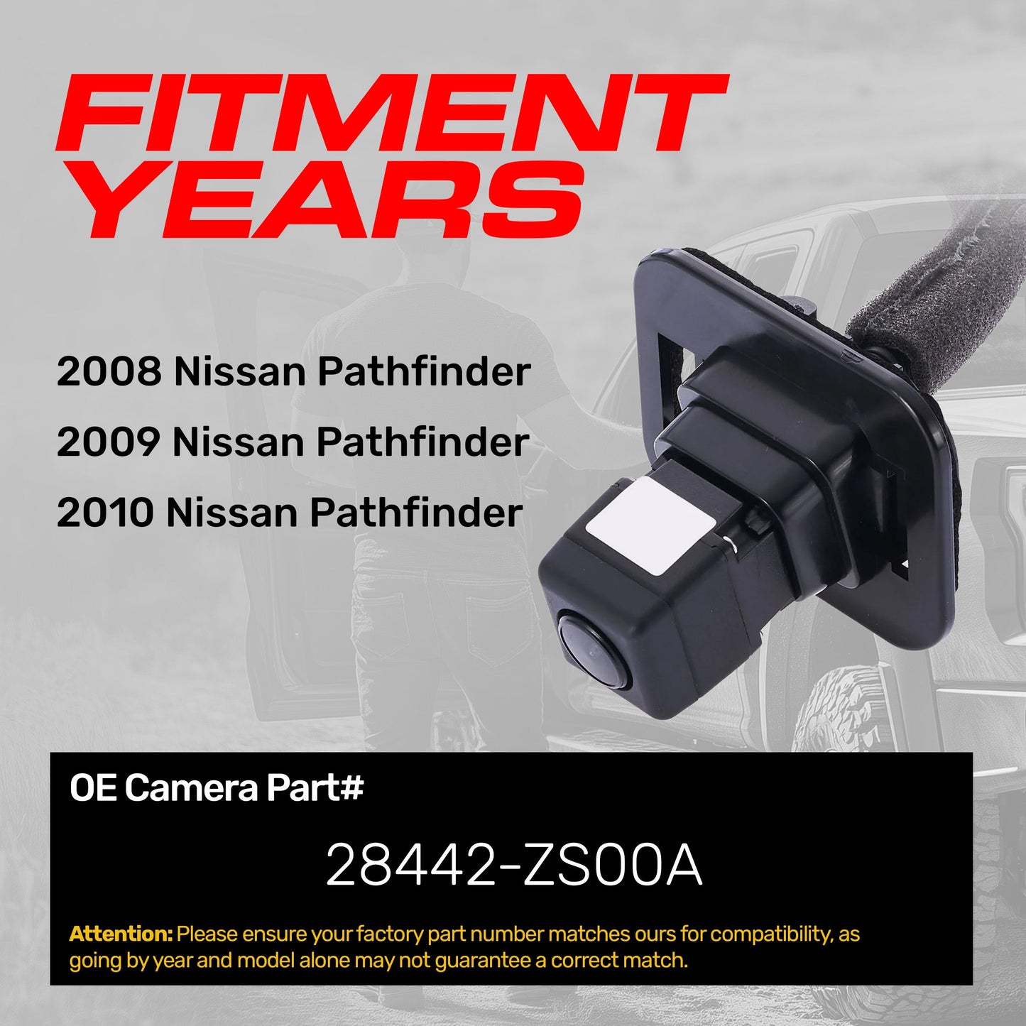Nissan Pathfinder (2008-2010) OEM Replacement Backup Camera OE Part # 28442-ZS00A