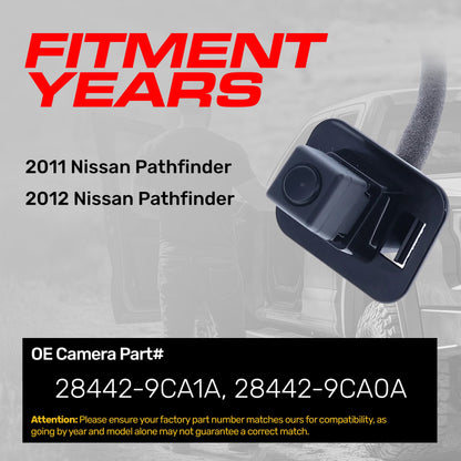 Nissan Pathfinder (2011-2012) OEM Replacement Backup Camera OE Part # 28442-9CA0A, 28442-9CA1A