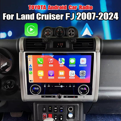 13 inch Android Car Radio for Toyota Land Cruiser FJ 2007-2024 Climate Control Panel Multimedia Player Stereo Replacement