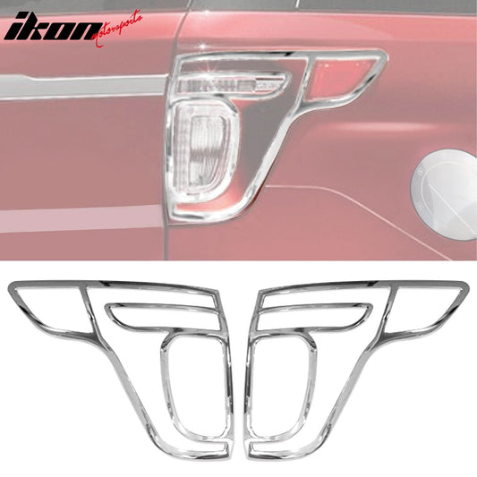 2011-2015 Ford Explorer Chrome 2PCS Rear Tail Lights Bezel Covers ABS