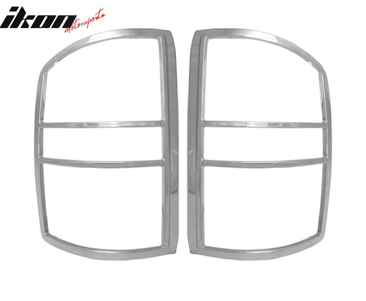 2014-2018 GMC Sierra Chrome ABS Tail Lights Frame Bezel Trim Pair