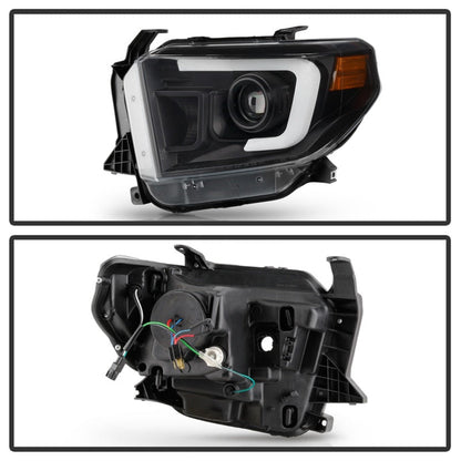 SPYDER 14-17 Toyota Tundra(SR/SR5) Light Bar Projector Headlights - LED - Black PRO-YD-TTU14AP-BK 5088055