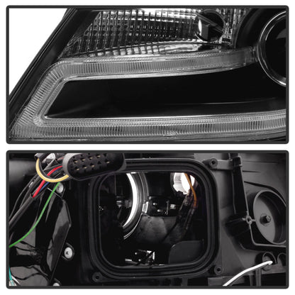 Spyder Audi A4 09-12 Projector Headlights Halogen Model Only - DRL LED Black PRO-YD-AA408-DRL-BK 5081544