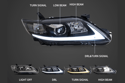 Toyota Camry 6th Gen XV40 Facelift Regular Models Sedan Projector Headlights Upgrade (2009-2011)