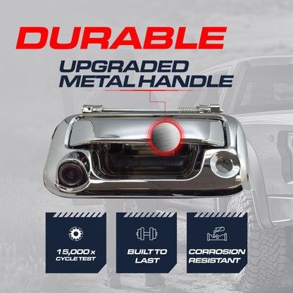 Ford F150, F250, F350, F450, F550 (2005-2016) Chrome Metal Replacement Tailgate Handle with Backup Camera