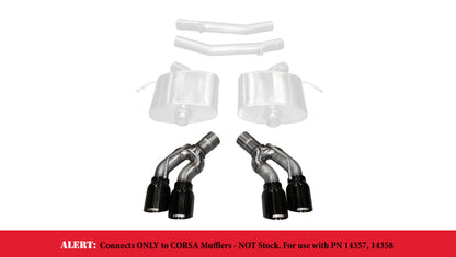 Corsa Performance 16-17 Cadillac CTS-V 2.75in Inlet / 4.0in Outlet Black PVD Tip