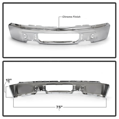 Spyder Ford F150 09-14 w/o Fog Light Hole Front Bumper - Chrome (OEM # 9L3Z17757A) 9948473