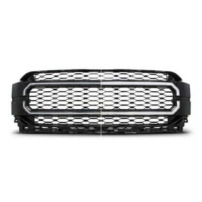 ANZO 21-23 Ford F150 Black Housing Full LED Light Tube Front Grille 901029