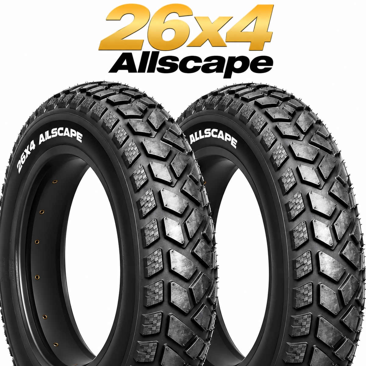 HEB ALLSCAPE® Fat Tires- 26"x 4.0" (SET OF 2 Tires) Tubes Not Included.