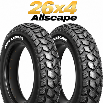 HEB ALLSCAPE® Fat Tires- 26"x 4.0" (SET OF 2 Tires) Tubes Not Included.