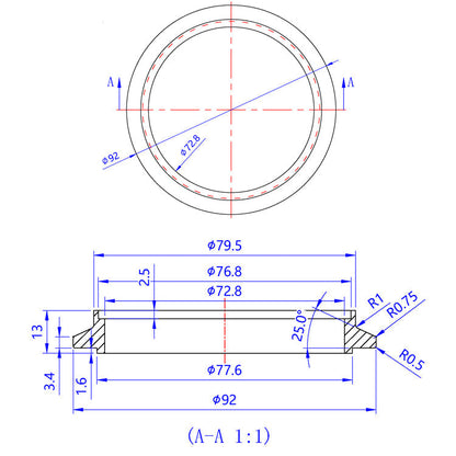 Turbo Outlet Flange - (PTE) Precision Turbo Medium Frame Turbo Housings  - CP2 Titanium