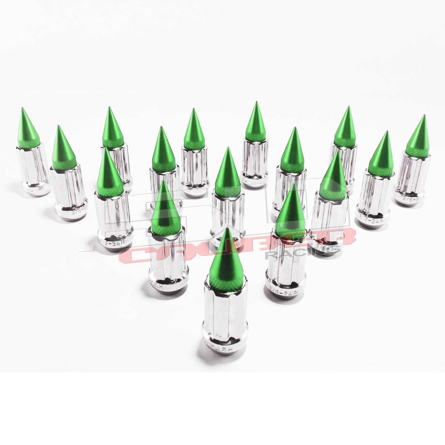 10 x 1.25 mm Spiked Lug nuts Chrome - 16 Pack