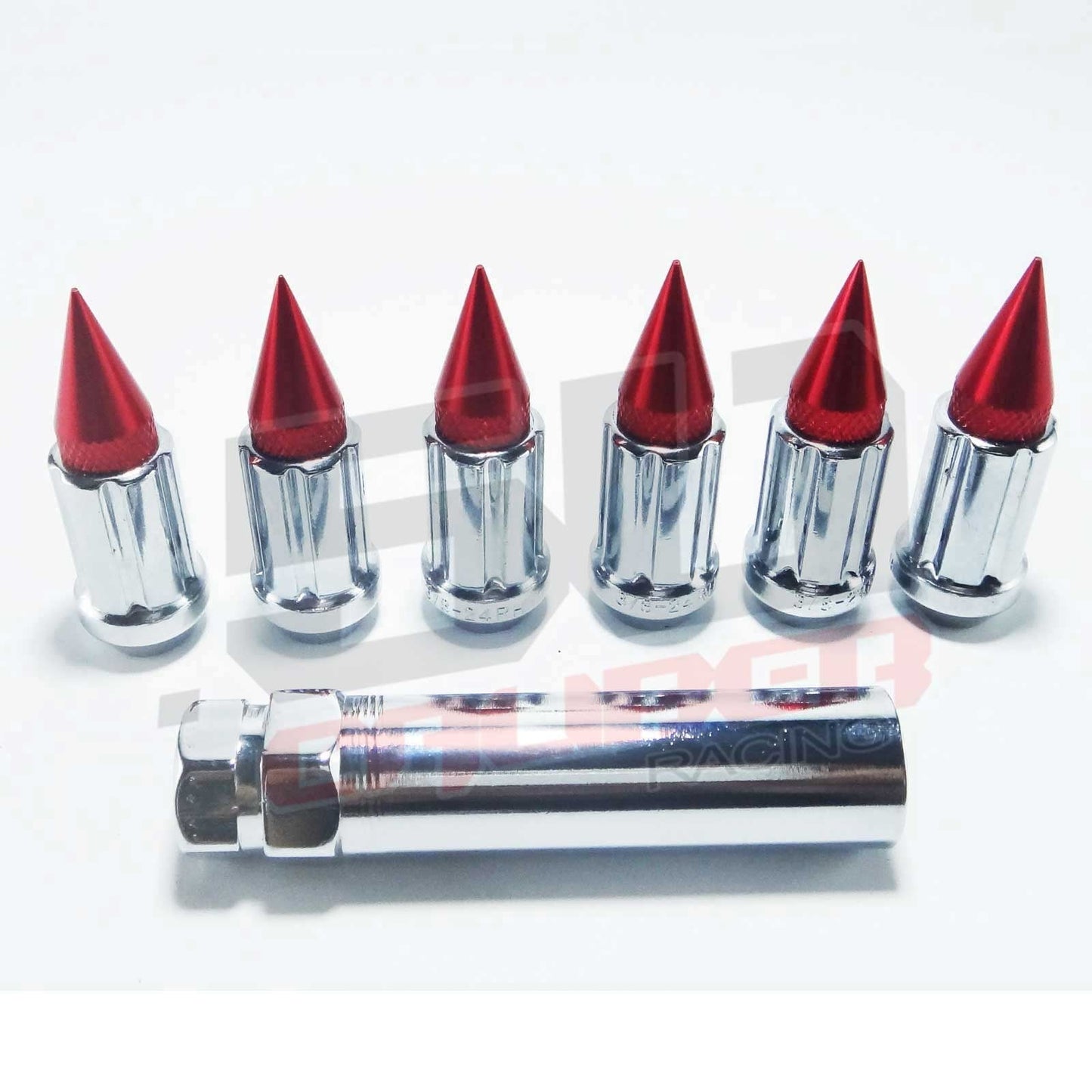 10 x 1.25 mm Spiked Lug nuts Chrome - 16 Pack