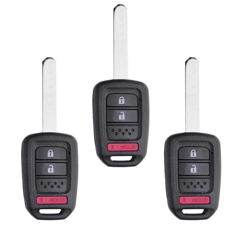 Honda 3 Button Remote Head Key 2013-2019 for FCC: MLBHLIK6-1T (Pack of 3)