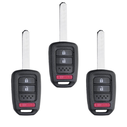 Honda 3 Button Remote Head Key 2013-2019 for FCC: MLBHLIK6-1T (Pack of 3)