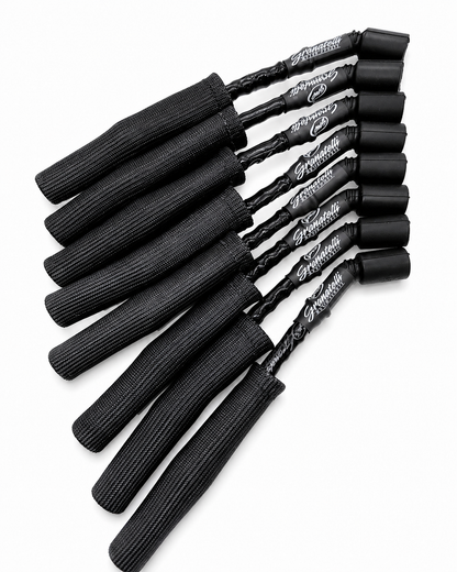 Granatelli GM LS & LT 0-Ohm 12" Black High-Temp Spark Plug Wires w/ Black Kevlar Boots – 28-1629HTBB