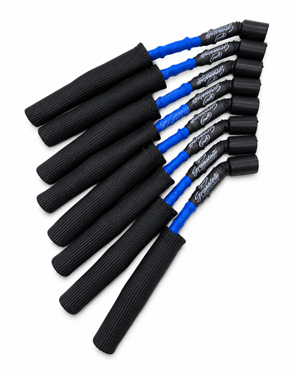 Granatelli GM LS & LT 0-Ohm 10" Blue High-Temp Spark Plug Wires w/ Kevlar Boots – 28-1545HTBLB