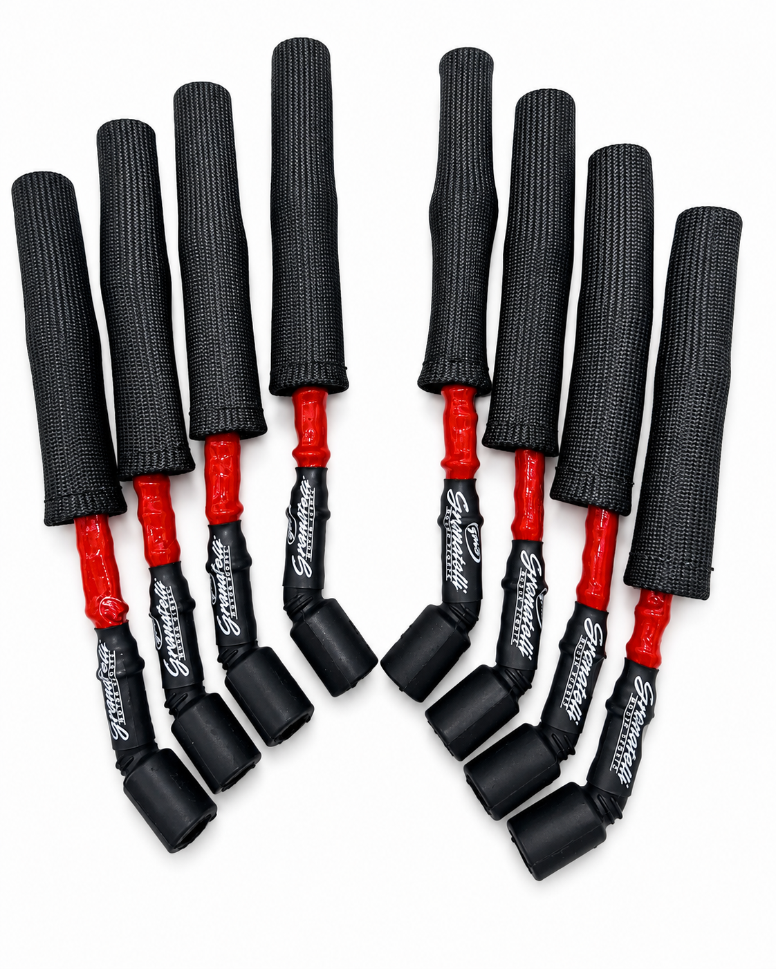 Granatelli GM LS & LT 0-Ohm 12" Red High-Temperature Spark Plug Wires w/ Black Kevlar Boots – 28-1629HTRB