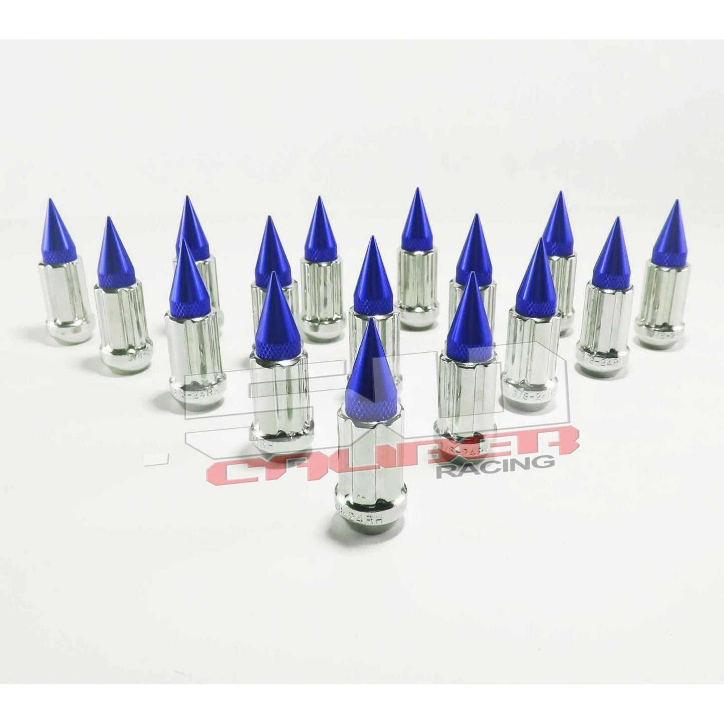12 x 1.5 mm Chrome Spiked Lug Nuts Anodized - 16 Pack