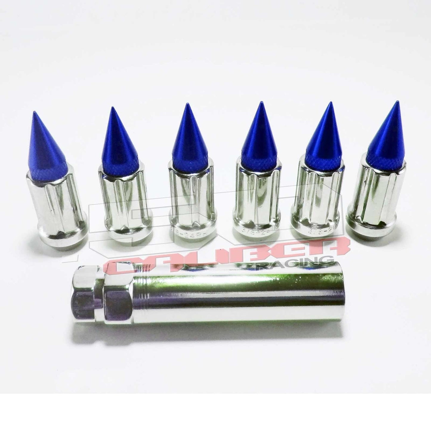12 x 1.5 mm Chrome Spiked Lug Nuts Anodized - 16 Pack