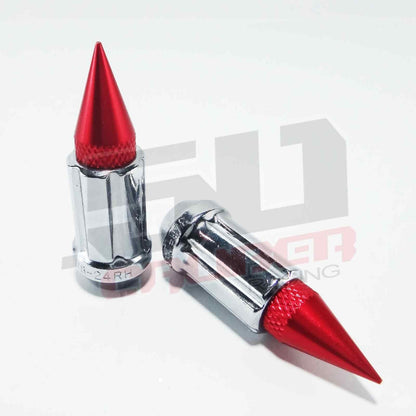 12 x 1.5 mm Chrome Spiked Lug Nuts Anodized - 16 Pack