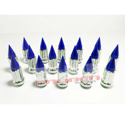 3/8 x 24 Chrome Spiked Lug Nuts Anodized - 16 Pack