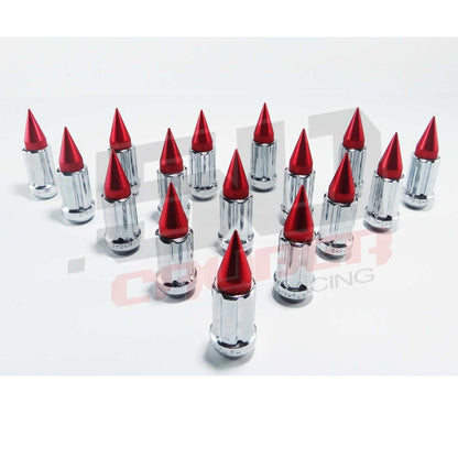 3/8 x 24 Chrome Spiked Lug Nuts Anodized - 16 Pack