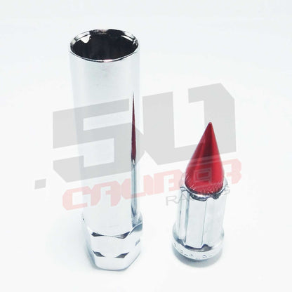 3/8 x 24 Chrome Spiked Lug Nuts Anodized - 16 Pack