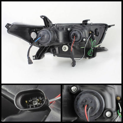 Spyder Toyota Highlander 11-13 Projector Headlights 3D DRL Blk PRO-YD-THLAN11-3DDRL-BK 5075055