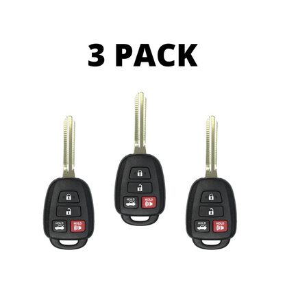 Toyota Camry 2012-2014 4 Button Remote Head Key for HYQ12BDM G-Chip (Pack of 3)