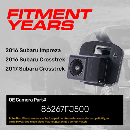 Subaru Impreza (2016), Crosstrek (2016-2017) OEM Replacement Backup Camera OE Part # 86267FJ500